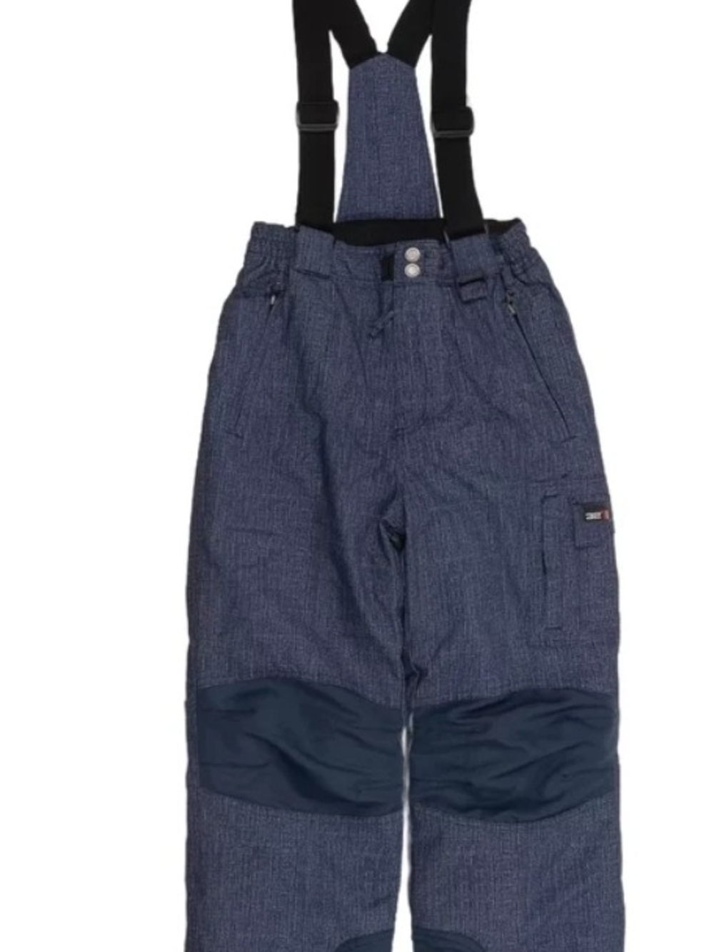32 Degrees Navy Heather Snow Overalls with Black Suspenders